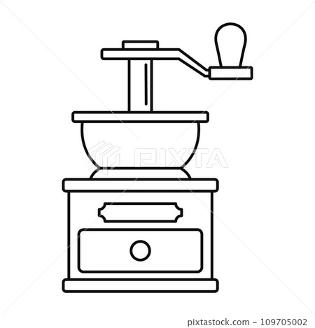 Coffee grinder icon. Outline coffee grinder vector icon for web design isolated on white background Coffee grinder icon. Outline coffee grinder vector icon for web design isolated on white background 109705002