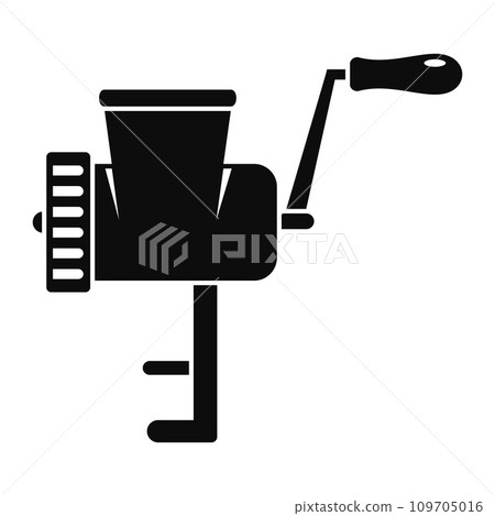 Retro meat grinder icon. Simple illustration of retro meat grinder vector icon for web design isolated on white background Retro meat grinder icon. Simple illustration of retro meat grinder vector icon for web design isolated on white background 109705016