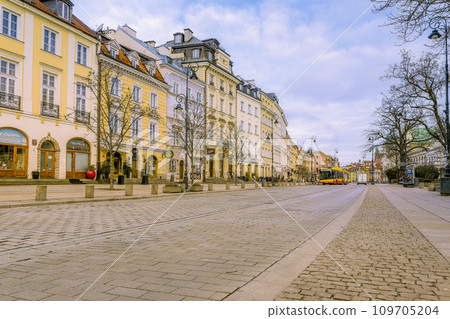 Warsaw, Poland: Beautiful townscape along Krakow Suburban Street / Warsaw, Poland Warsaw, Poland: Beautiful townscape along Krakow Suburban Street / Warsaw, Poland 109705204