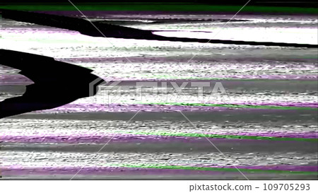 Glitch background. Color distortion. Analog defect. Purple green black static grain noise lines texture on white abstract free space illustration. Glitch background. Color distortion. Analog defect. Purple green black static grain noise lines texture on white abstract free space illustration. 109705293