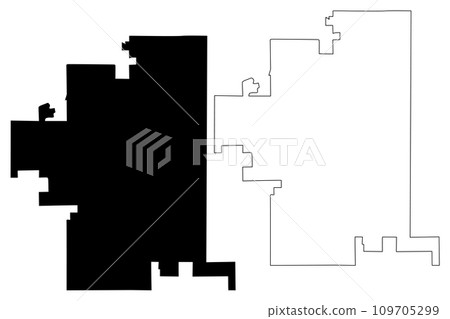 Menifee City, California (United States cities, United States of America, us, usa city) map vector illustration, scribble sketch City of Menifee map 109705299