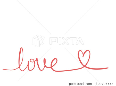 Hand drawn lettering of word LOVE. Vector illustration. 109705332