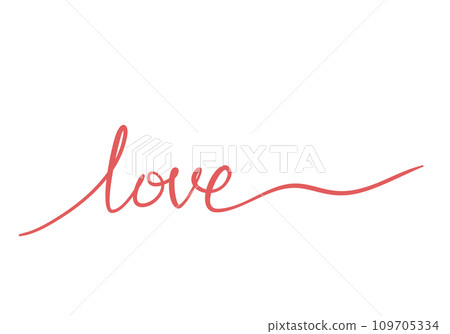 Hand drawn lettering of word LOVE. Vector illustration. Hand drawn lettering of word LOVE. Vector illustration. 109705334