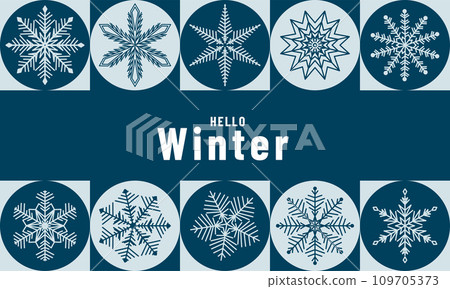 Snowflake winter vector background in simple minimalist geometric art style for banner, poster, social media, promotion Snowflake winter vector background in simple minimalist geometric art style for banner, poster, social media, promotion 109705373