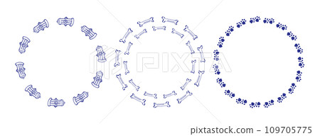 Cute round dog frames Cute round dog frames 109705775