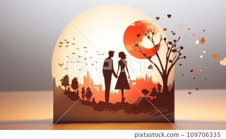 Loves Eternal Enchantment. Radiate Affection with a Stunning Valentines Day Greeting Card 109706335