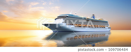 cruise ship on a big ocean 109706484