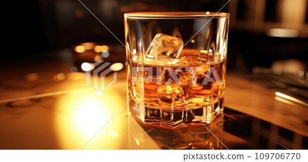 alcohol stock on wooden desk 109706770