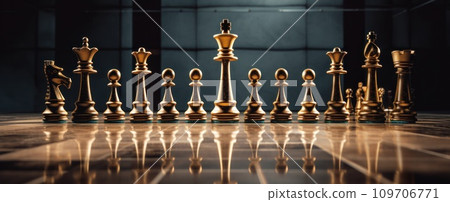 king stands alone with several chess pieces behind him king stands alone with several chess pieces behind him 109706771