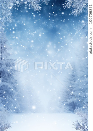 winter is a magic season. beautiful photorealistic wallpaper with copy space for text 109706851