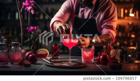 this person is helping to make a drink cocktail this person is helping to make a drink cocktail 109706857