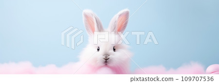 Cute fluffy funny Easter bunny 109707536