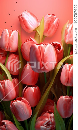 Bouquet of tulips isolated 109707602