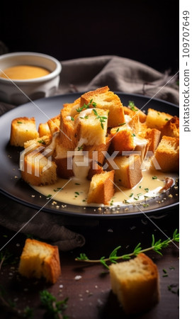 Crispy delicious juicy crispy croutons 109707649