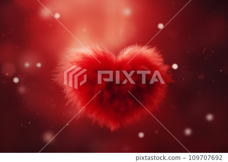 Soft fluffy red heart 109707692