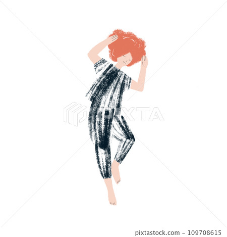 Sleeping young women, hand drawn illustration 109708615