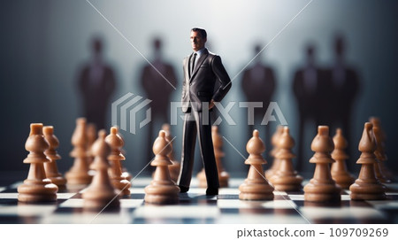 AI-generated content. strategy ideas concept business, the business strategy with chess concept, AI Generative 109709269