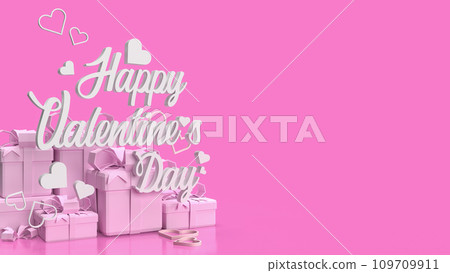 The pink gift box for Valentine's Day concept 3d rendering The pink gift box for Valentine's Day concept 3d rendering 109709911