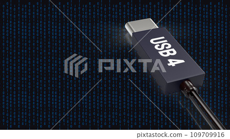 The usb 4 cable for technology concept 3d rendering. 109709916