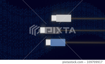 The usb Type c cable for technology concept 3d rendering. The usb Type c cable for technology concept 3d rendering. 109709917
