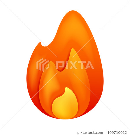 Fire flame 3d vector. Cartoon 3d isolated vector illustration Fire flame 3d vector. Cartoon 3d isolated vector illustration 109710012