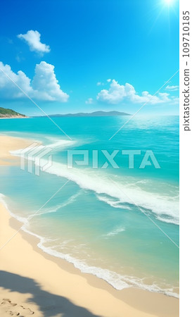 藍色大海和天空環繞的南部島嶼的風景 藍色大海和天空環繞的南部島嶼的風景 109710185
