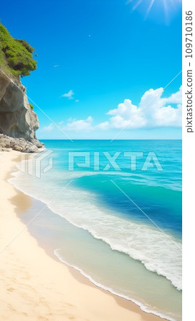 藍色大海和天空環繞的南部島嶼的風景 藍色大海和天空環繞的南部島嶼的風景 109710186