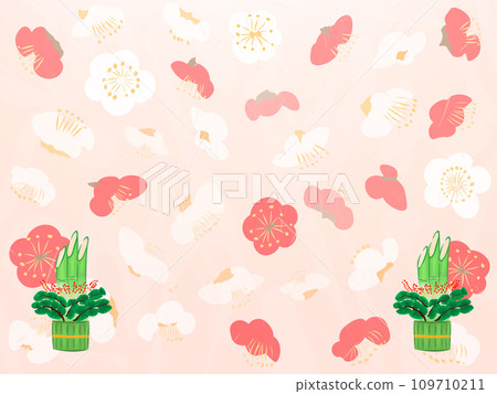 New year plum pattern background illustration 109710211