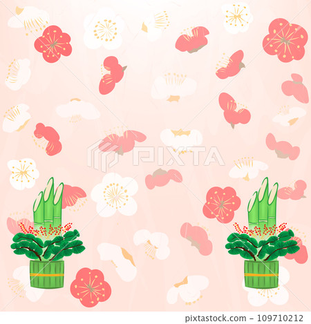 New year plum pattern background illustration New year plum pattern background illustration 109710212