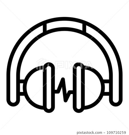 Audio lesson icon. Outline audio lesson vector icon for web design isolated on white background Audio lesson icon. Outline audio lesson vector icon for web design isolated on white background 109710259