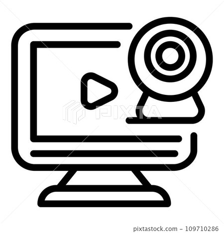Distance learning icon. Outline distance learning vector icon for web design isolated on white background Distance learning icon. Outline distance learning vector icon for web design isolated on white background 109710286