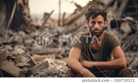 AI-generated content. Civilian refugee affected from war and battle has no comeliness AI-generated content. Civilian refugee affected from war and battle has no comeliness 109710372