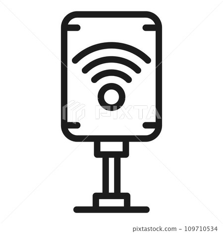Wlan access icon. Outline wlan access vector icon for web design isolated on white background 109710534