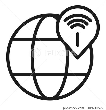 Global wifi icon. Outline global wifi vector icon for web design isolated on white background 109710572