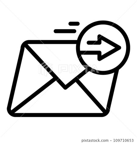 Speed email icon. Outline speed email vector icon for web design isolated on white background 109710653