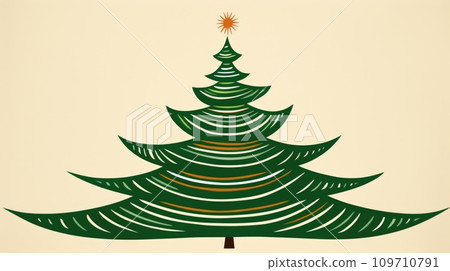 AI-generated content. Creative art Christmas tree hand drawing style comeliness AI-generated content. Creative art Christmas tree hand drawing style comeliness 109710791