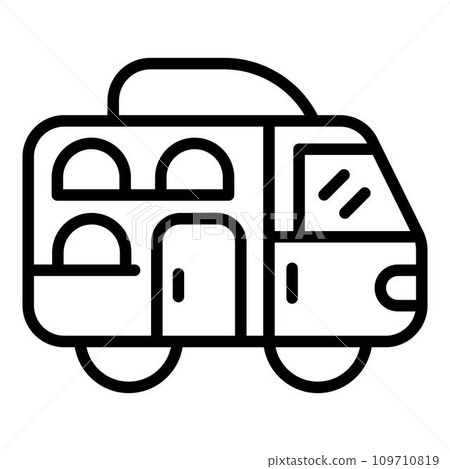 Family camp auto icon. Outline family camp auto vector icon for web design isolated on white background Family camp auto icon. Outline family camp auto vector icon for web design isolated on white background 109710819