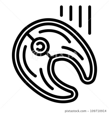 Slice fish smokehouse icon. Outline slice fish smokehouse vector icon for web design isolated on white background 109710914