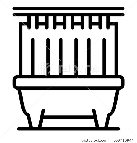 Shower curtain care icon. Outline shower curtain care vector icon for web design isolated on white background Shower curtain care icon. Outline shower curtain care vector icon for web design isolated on white background 109710944