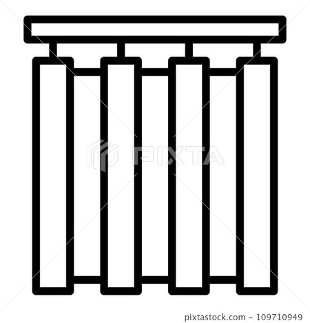 Shower curtain bathroom icon. Outline shower curtain bathroom vector icon for web design isolated on white background 109710949