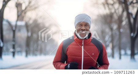 AI-generated content. Healthy person running in public park in winter comeliness AI-generated content. Healthy person running in public park in winter comeliness 109711263