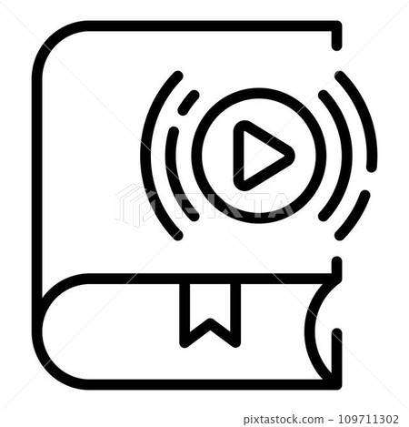 Audio book icon. Outline audio book vector icon for web design isolated on white background 109711302
