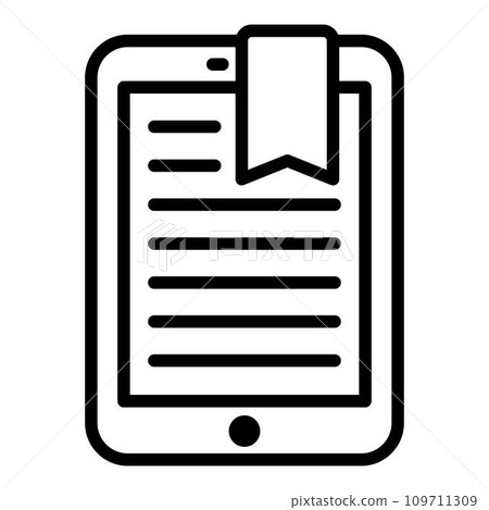 Tablet ebook icon. Outline tablet ebook vector icon for web design isolated on white background 109711309
