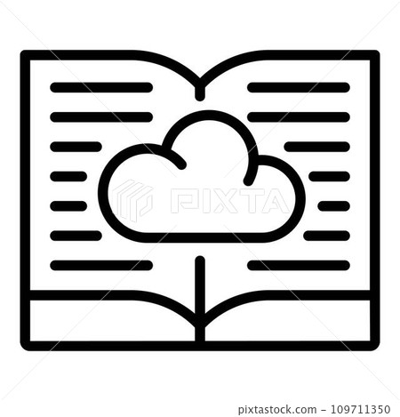 Book read data cloud icon. Outline book read data cloud vector icon for web design isolated on white background Book read data cloud icon. Outline book read data cloud vector icon for web design isolated on white background 109711350