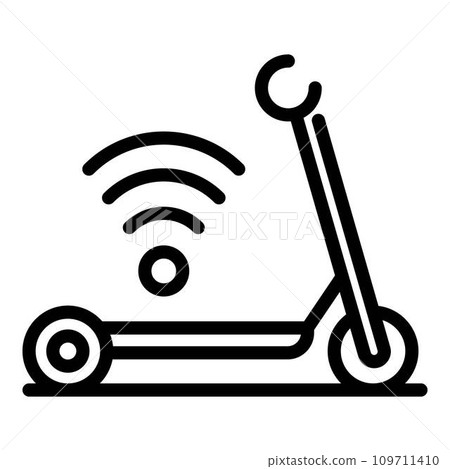 Wifi electric scooter icon. Outline wifi electric scooter vector icon for web design isolated on white background Wifi electric scooter icon. Outline wifi electric scooter vector icon for web design isolated on white background 109711410