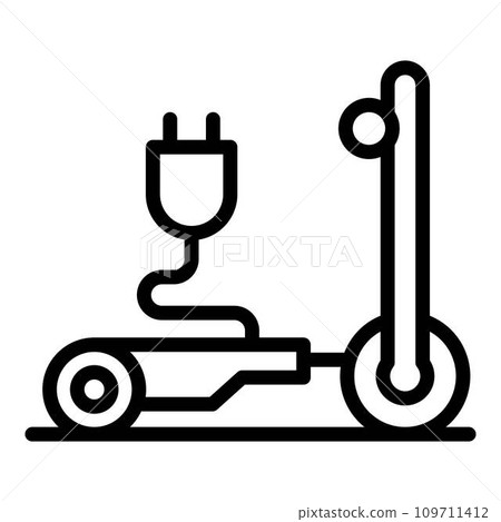Friend electric scooter icon. Outline friend electric scooter vector icon for web design isolated on white background 109711412