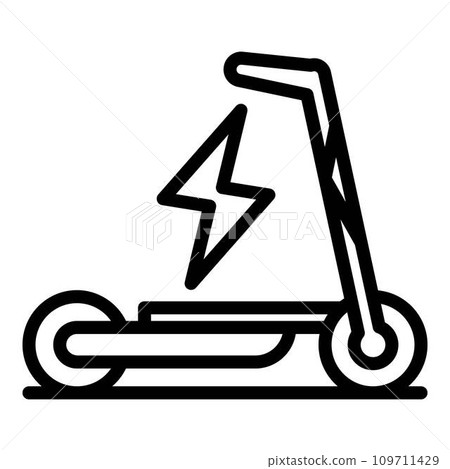 Charge electric scooter icon. Outline charge electric scooter vector icon for web design isolated on white background Charge electric scooter icon. Outline charge electric scooter vector icon for web design isolated on white background 109711429