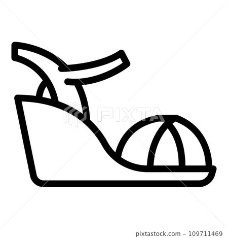 Party sandals icon. Outline party sandals vector icon for web design isolated on white background Party sandals icon. Outline party sandals vector icon for web design isolated on white background 109711469