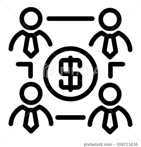 Profit shareholders icon. Outline profit shareholders vector icon for web design isolated on white background Profit shareholders icon. Outline profit shareholders vector icon for web design isolated on white background 109711636