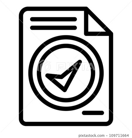 Done contract icon. Outline done contract vector icon for web design isolated on white background Done contract icon. Outline done contract vector icon for web design isolated on white background 109711664